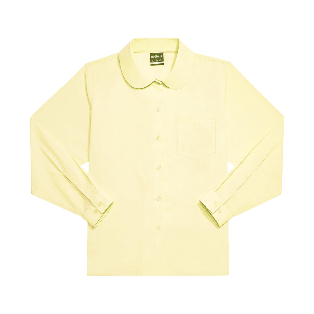 Yellow Long Sleeve Shirt - Peter Pan Collar